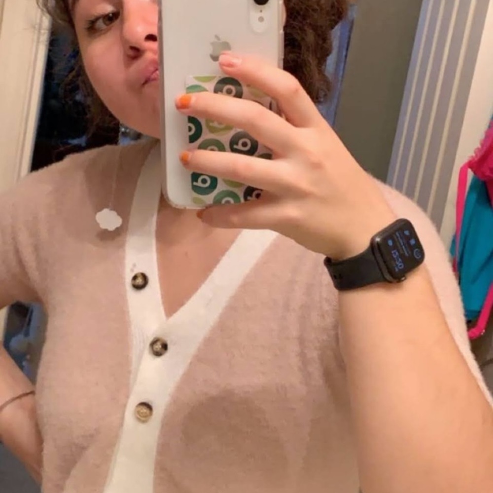 Cropped sweater cardigan